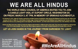 We Are All Hindus Candle Light Vigil against hate crimes against Hindus and Sikhs